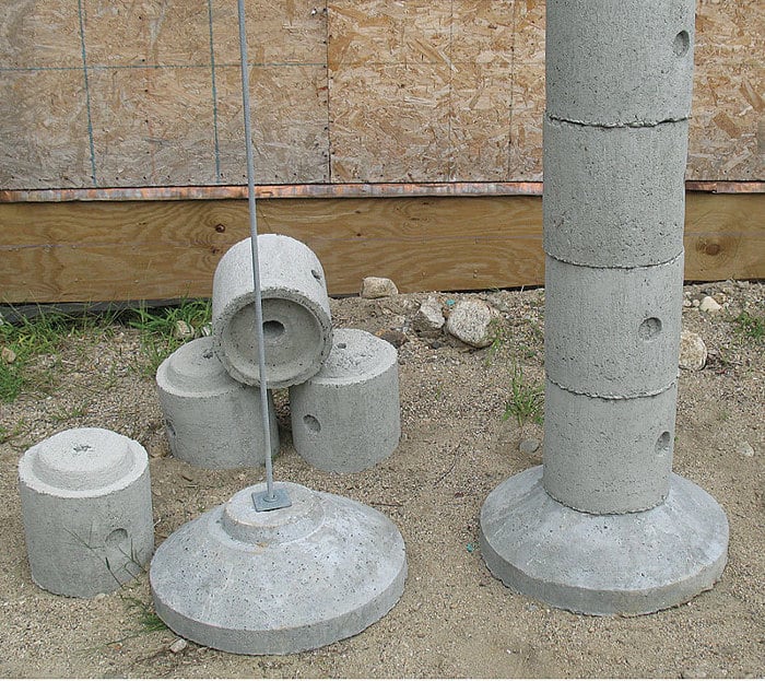 EZ-TUBE stackable precast concrete pier footing system